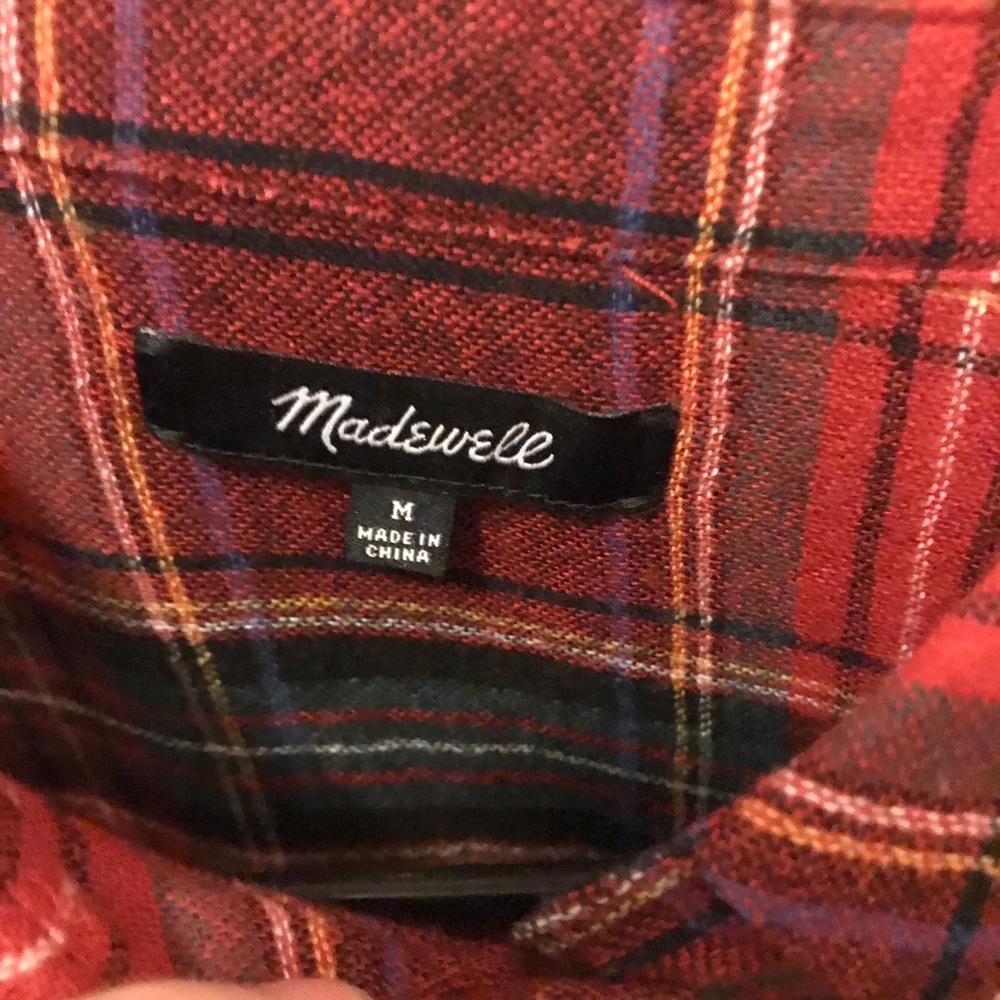 Madewell Red and Green Flannel - Picture 5 of 8